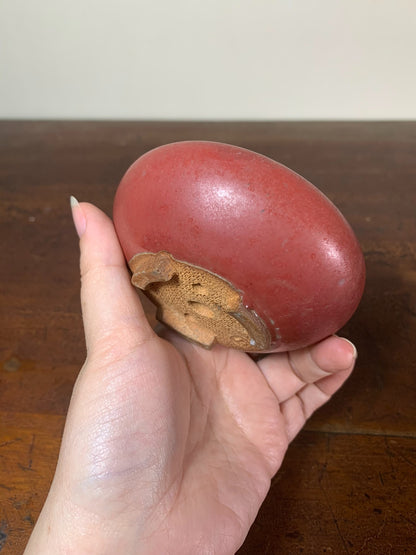 Shinsha Copper-Red Glaze Round Pot by Heian Kōsen
