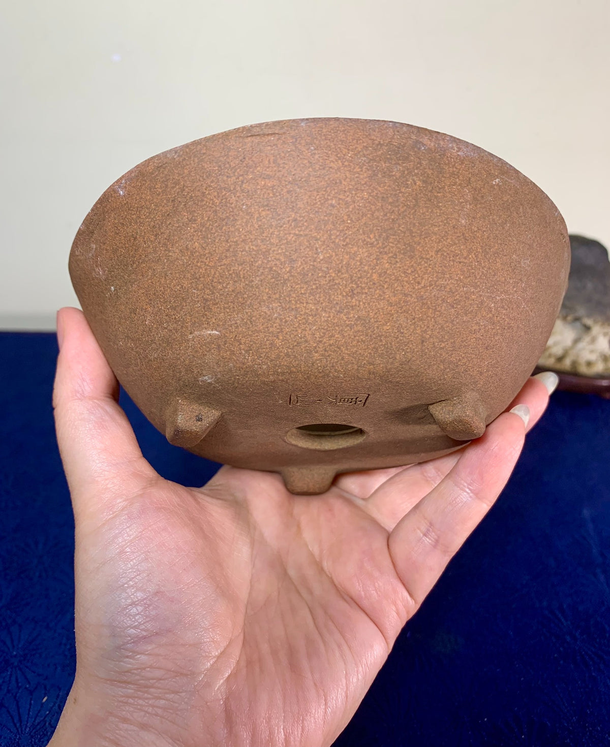 Shinshin Hand-Pinched Nanban-Fired Small Round Pot