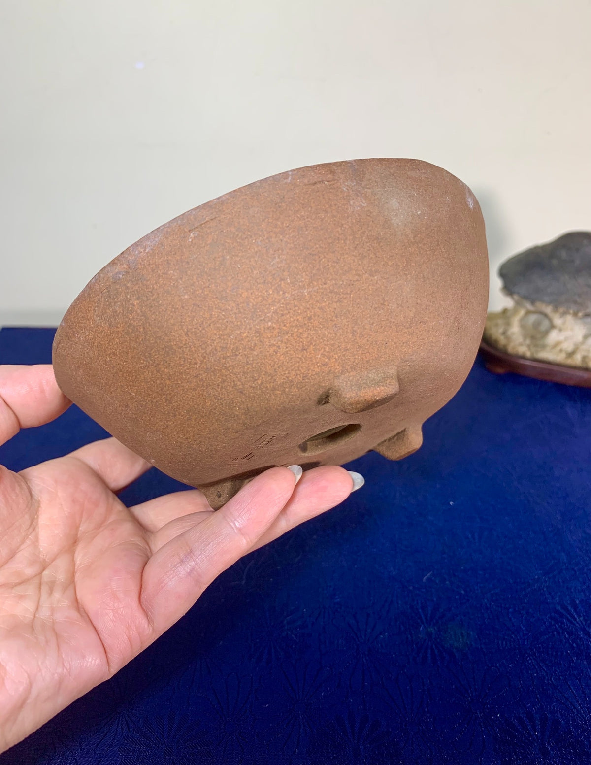 Shinshin Hand-Pinched Nanban-Fired Small Round Pot