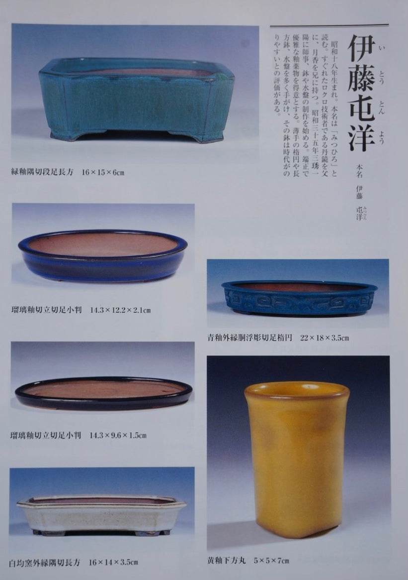 Ito Tuniyo Blue-Green Glazed Relief-Carved Fish-Playing Pot