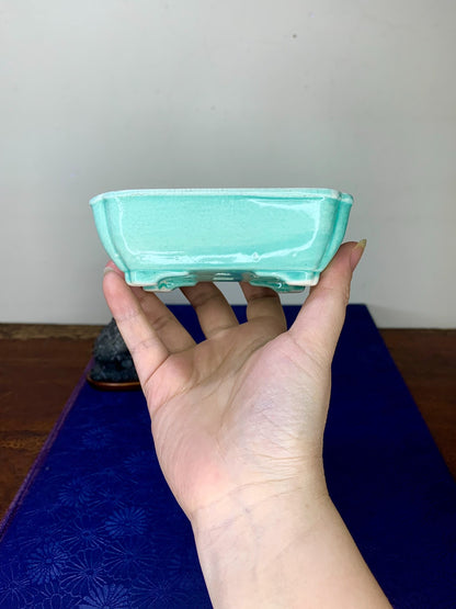Kyōhō Goryōzan Green-Glazed Antique Crackled Japanese Pot