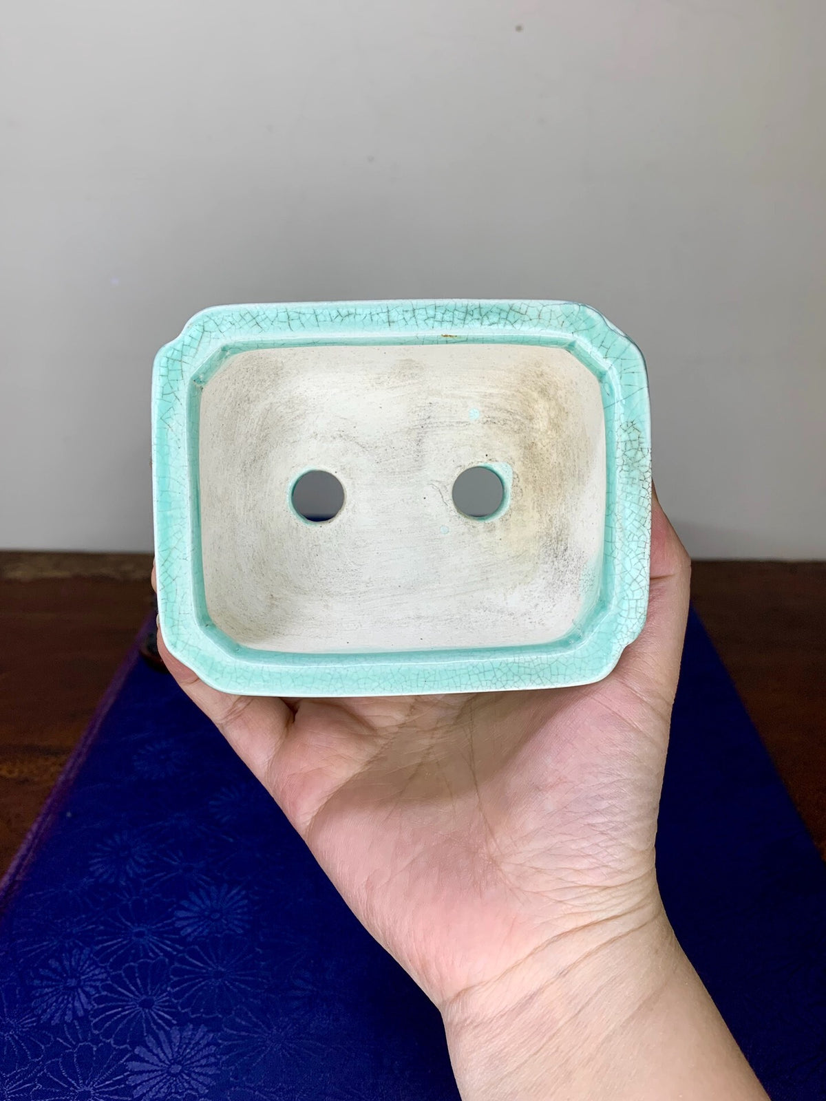 Kyōhō Goryōzan Green-Glazed Antique Crackled Japanese Pot