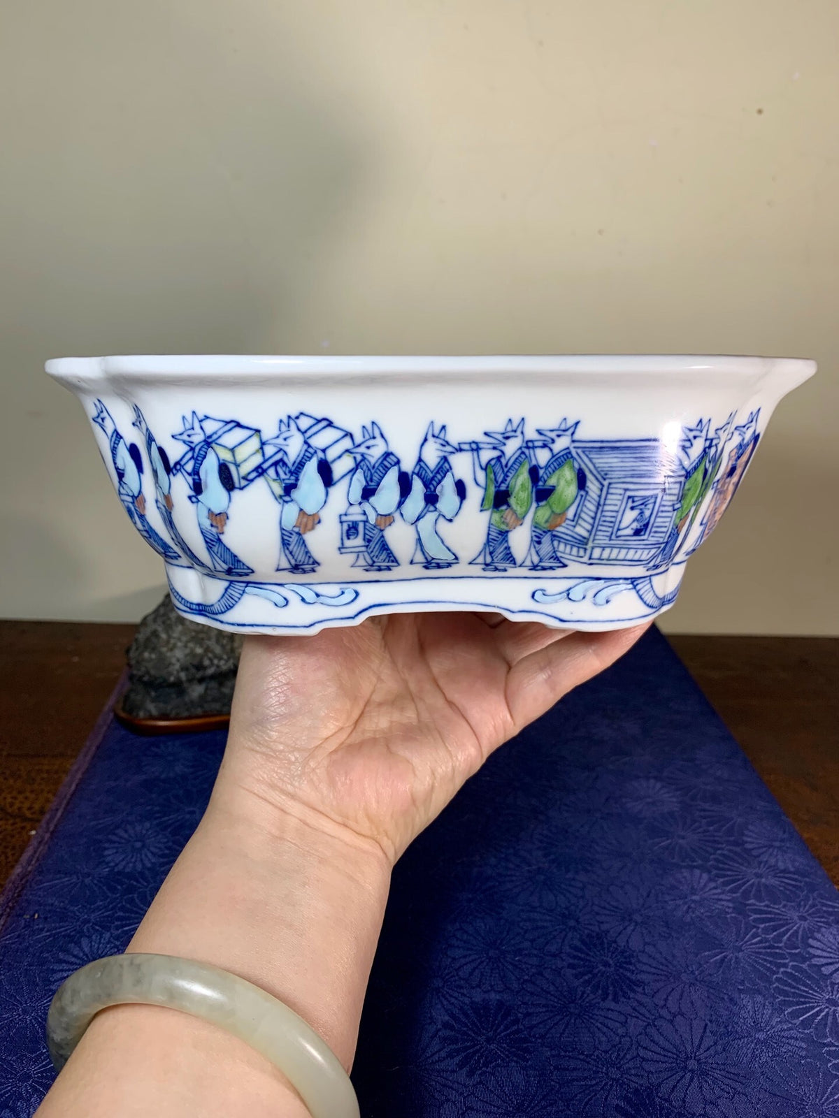 Classic Subject Japanese Bonsai Pot by Sakuyama