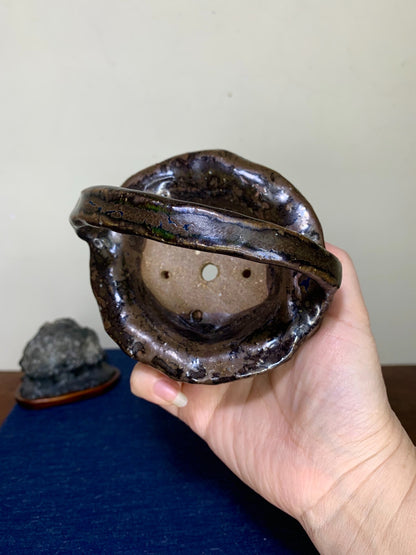 Classic Hand-Pinched Basket-Style Pot, Japanese Bonsai Pot
