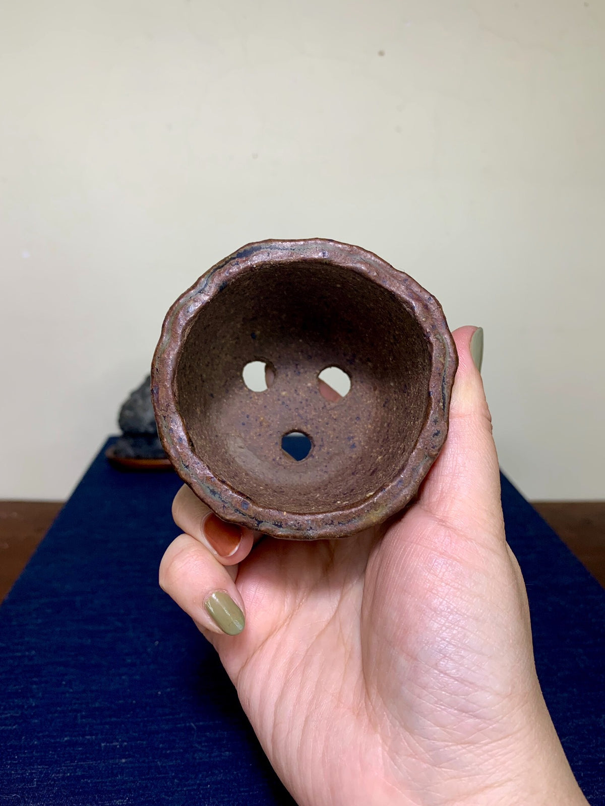 Echizen Bunsan Shidei Small Cylindrical Pot Japanese Bonsai Pot