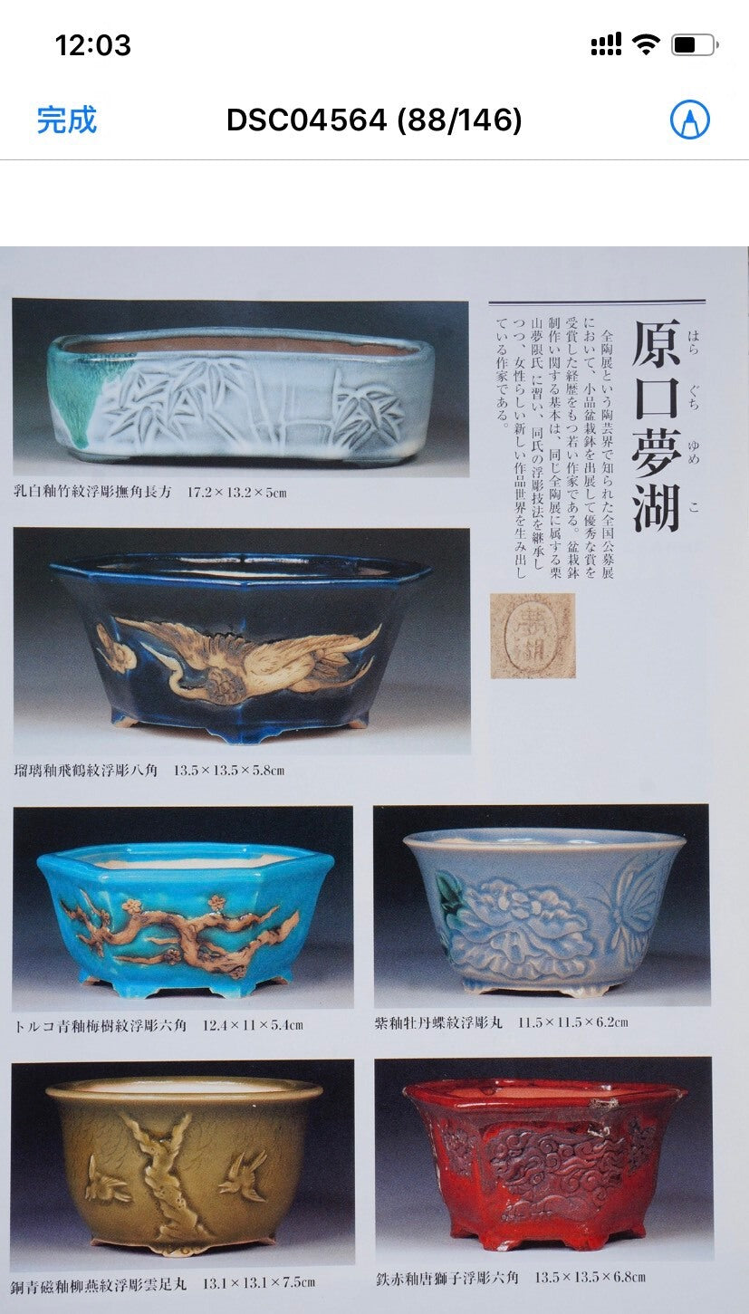 Relief-Carved Octagonal Japanese Pot by Haraguchi Yumeiko