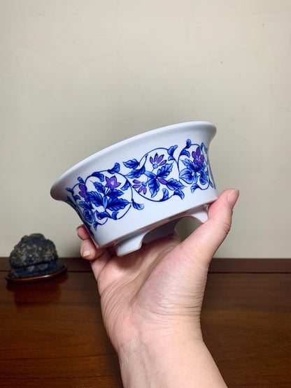 Kutani Tsuruho Enamelled Tang草 Pattern Open Mouth Japanese Pot