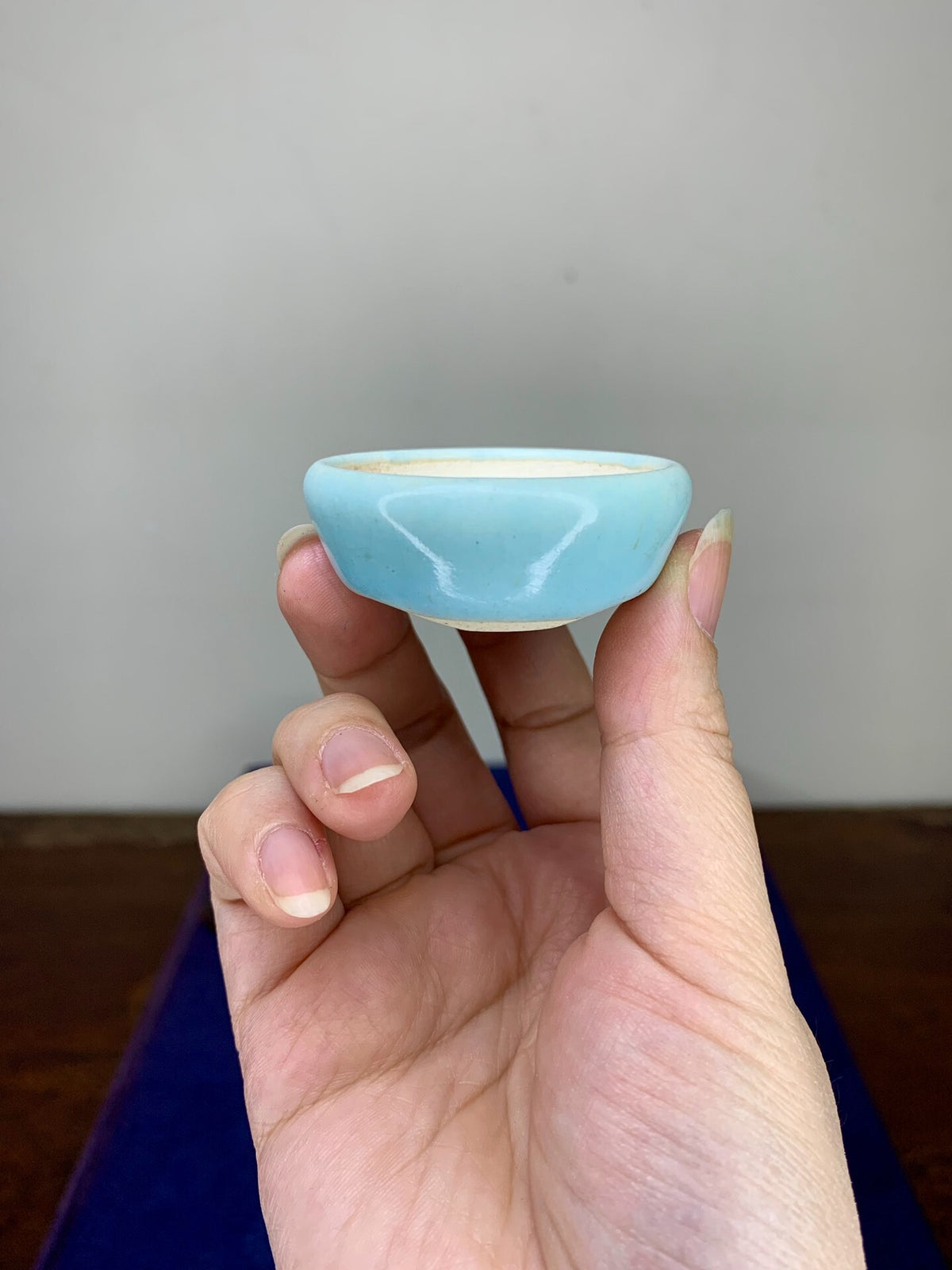 Sky-Blue Glaze, Small Round Pot by Mikata