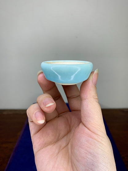 Sky-Blue Glaze, Small Round Pot by Mikata