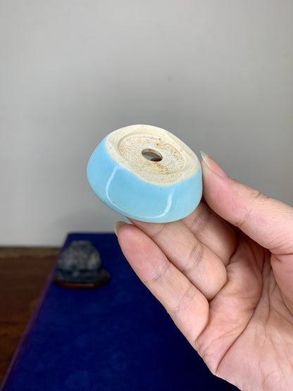 Sky-Blue Glaze, Small Round Pot by Mikata