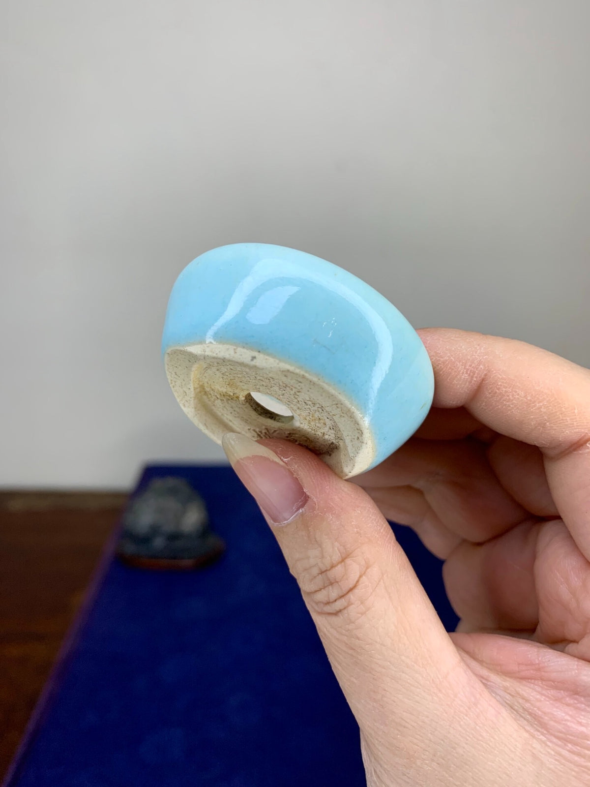 Sky-Blue Glaze, Small Round Pot by Mikata