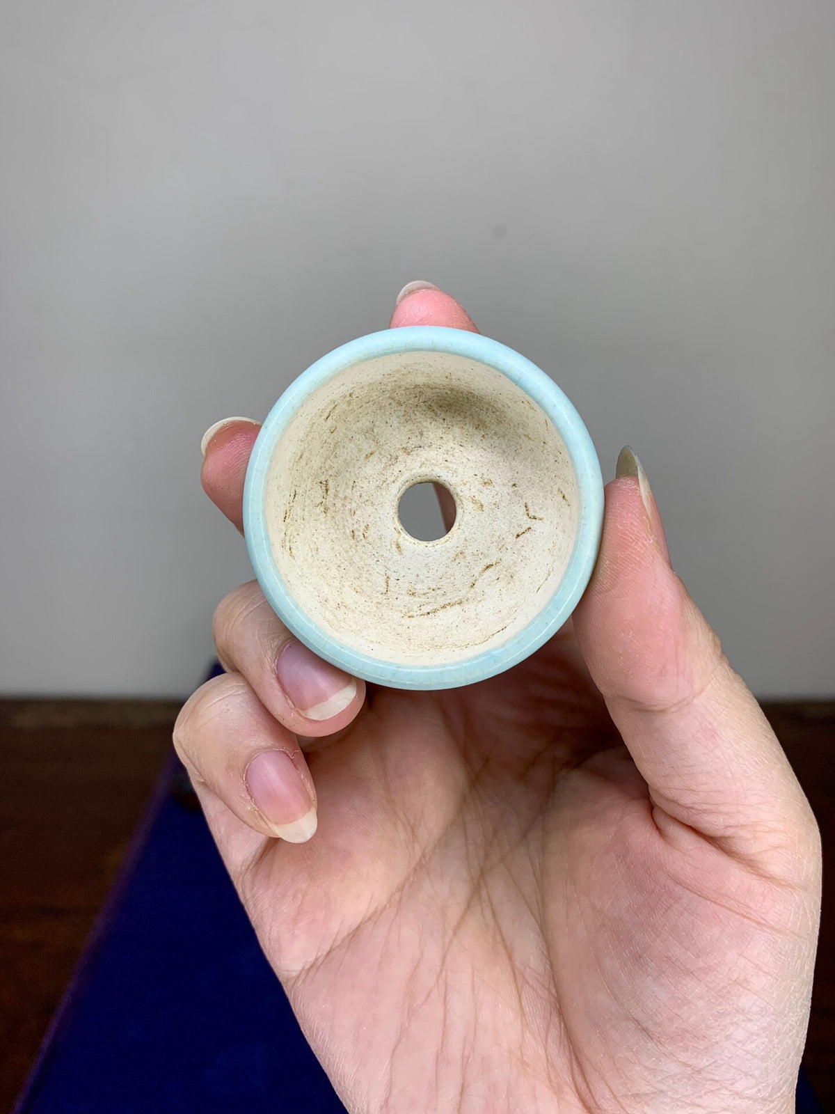 Sky-Blue Glaze, Small Round Pot by Mikata