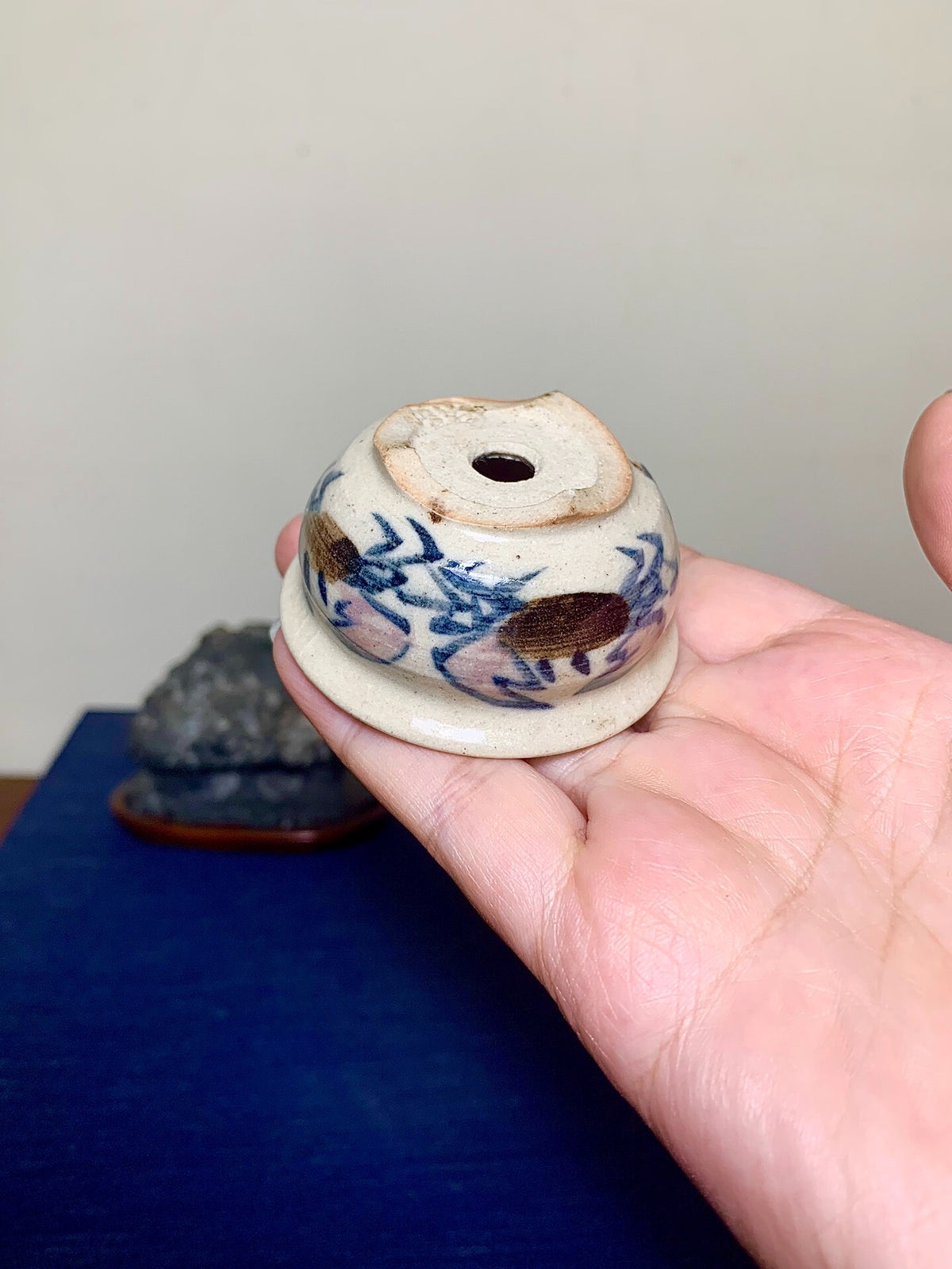 Classic Enamelled Crab Japanese Bonsai Pot by Nakamura Shō