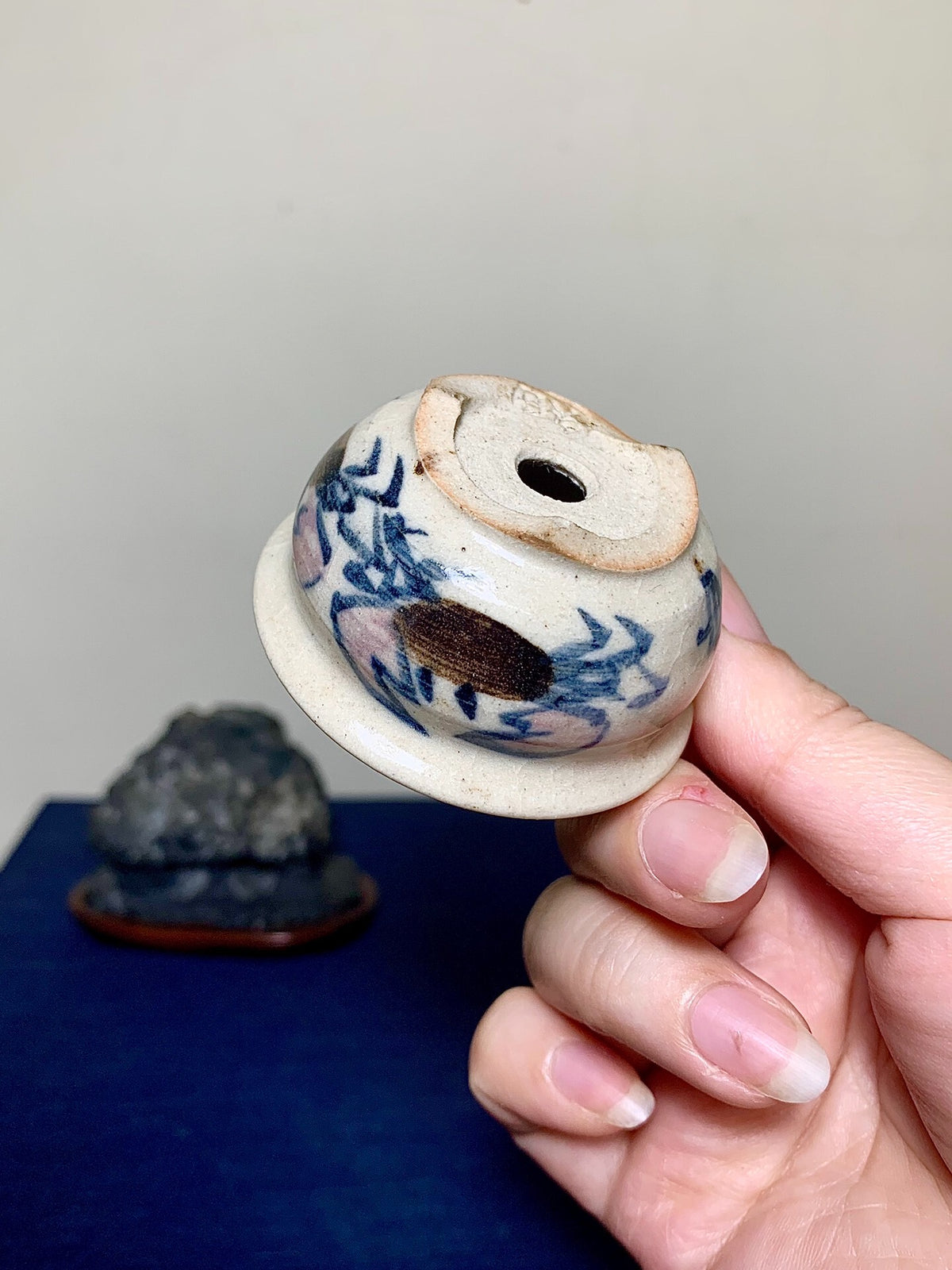 Classic Enamelled Crab Japanese Bonsai Pot by Nakamura Shō