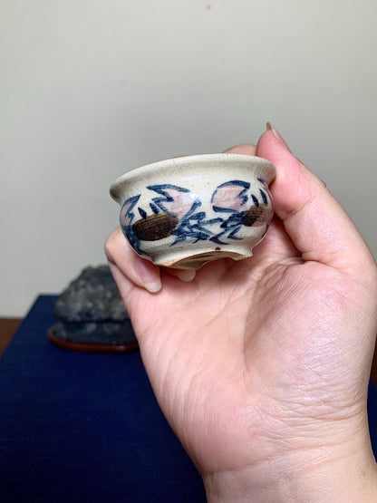 Classic Enamelled Crab Japanese Bonsai Pot by Nakamura Shō