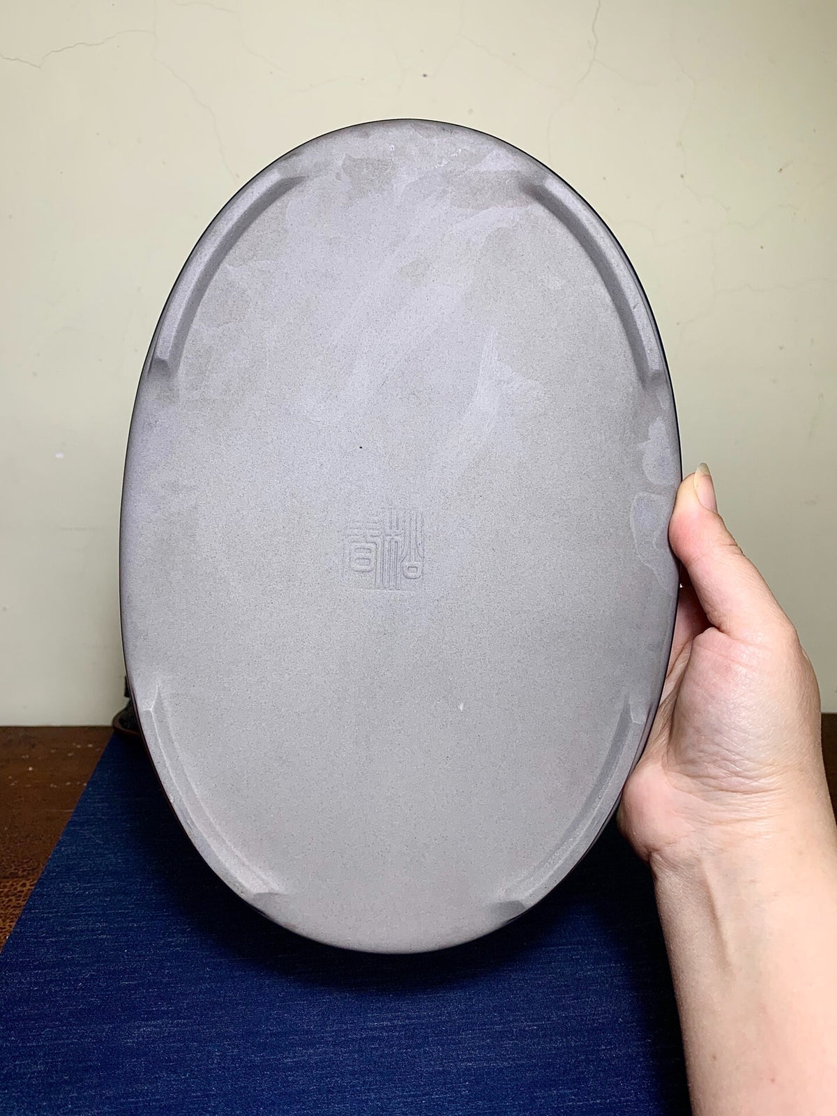 春松 Ruri Blue Glaze Kiln-Transmuted Water Base Suiban Tray