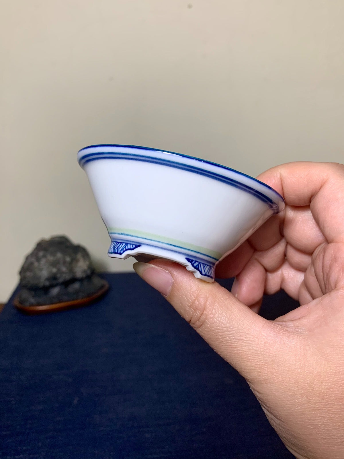Shodai Shōseki, Blue-And-White Painted with Cicada, Flared Rim, Round Pot
