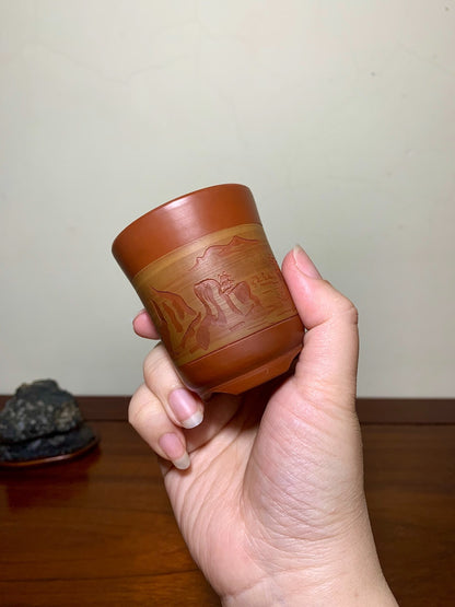 Shou Hachi Shudei Incised Cylindrical Pot Japanese Bonsai Pot