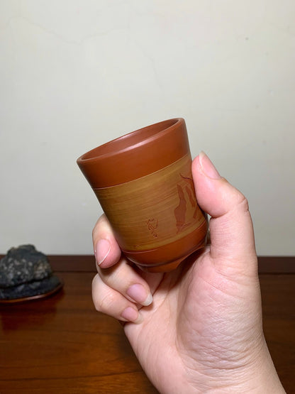Shou Hachi Shudei Incised Cylindrical Pot Japanese Bonsai Pot