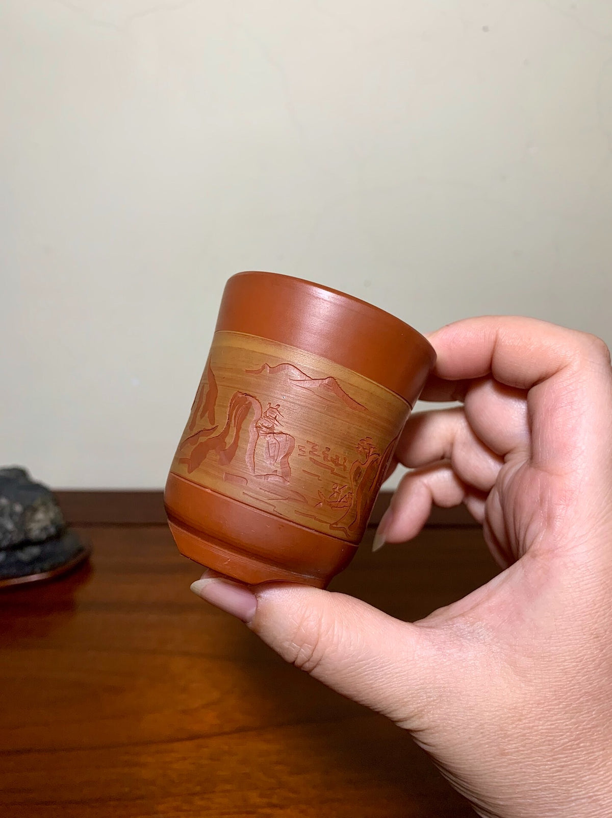 Shou Hachi Shudei Incised Cylindrical Pot Japanese Bonsai Pot