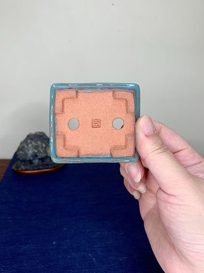 壹兴造记夫人 Shi-Matsu Pattern Outer Rim Small Rectangular Japanese Pot