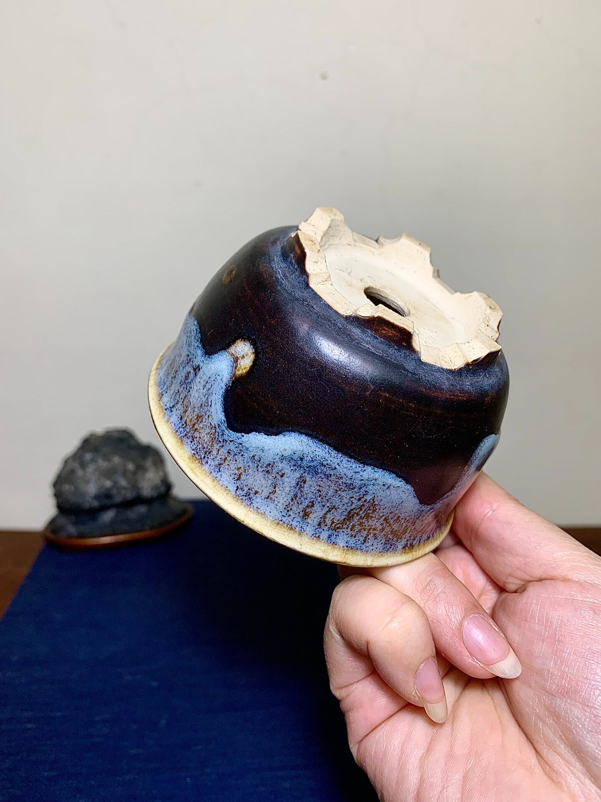 Shinsha Copper-Red Glaze Kiln-Transmuted Round Pot by Haraguchi Yumeiko