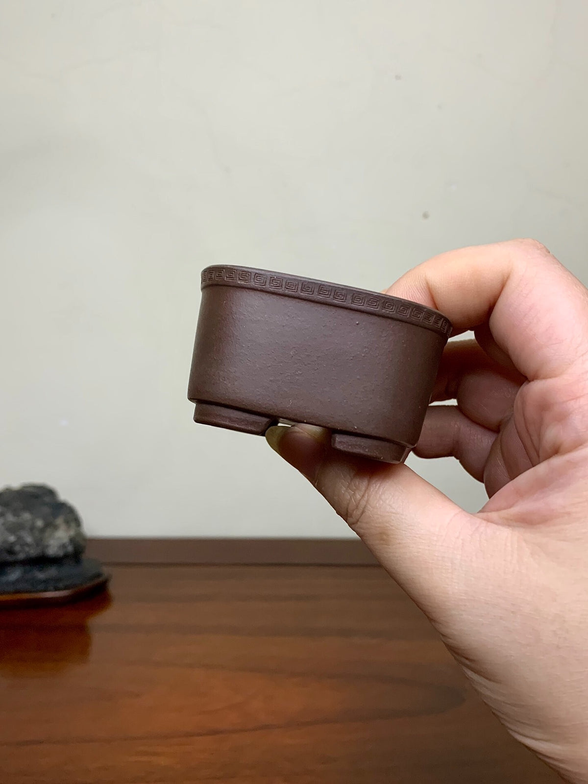Return-Pattern Small Square Pot