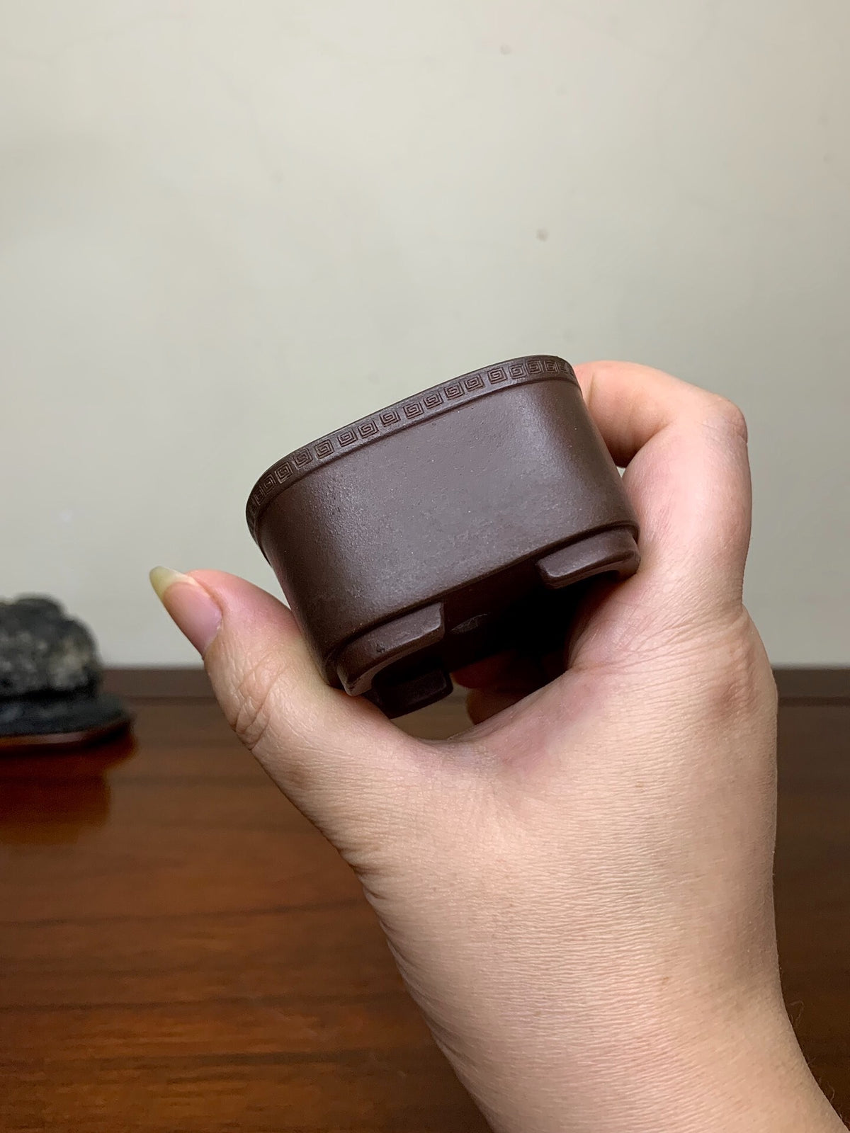 Return-Pattern Small Square Pot