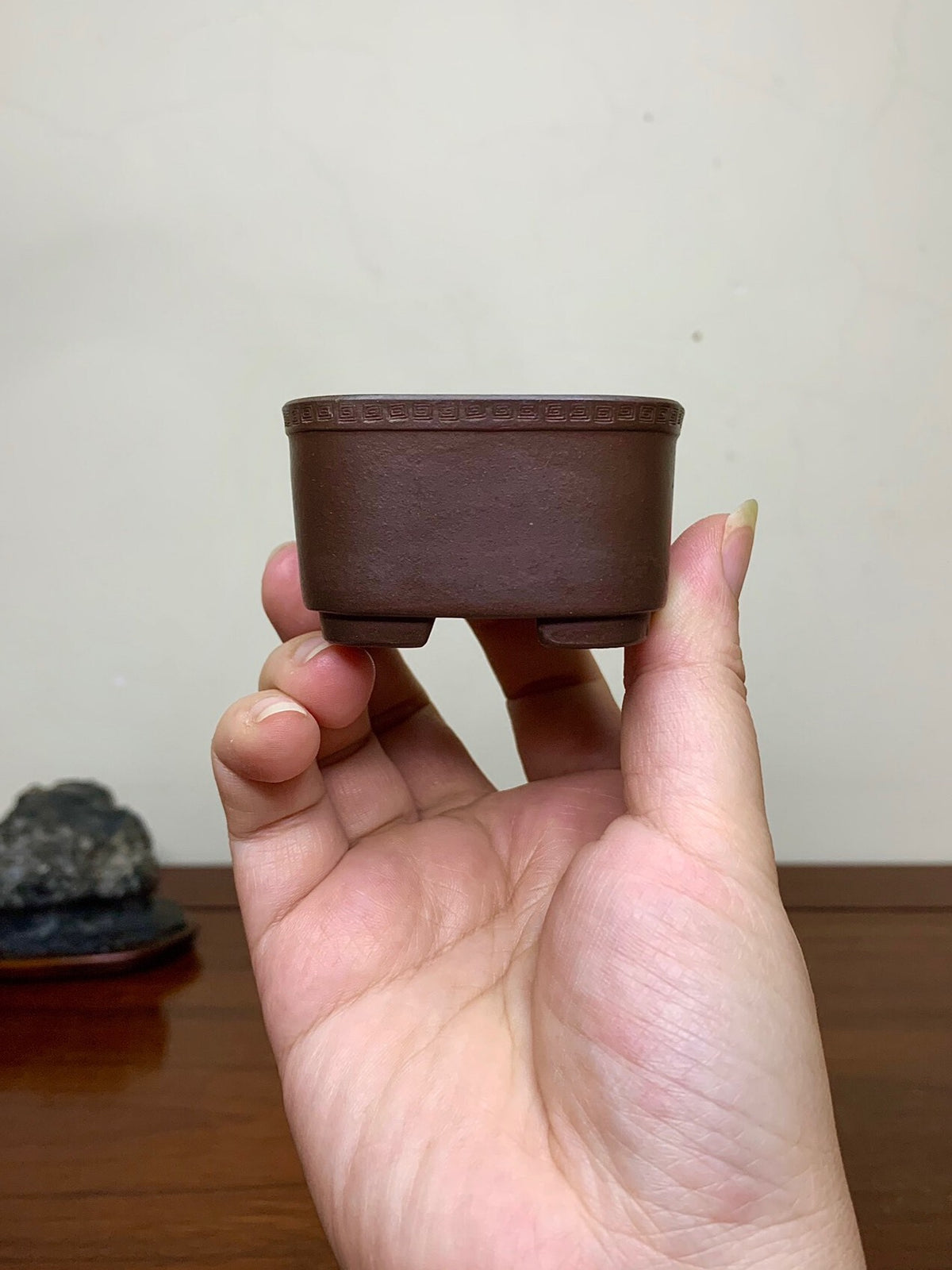 Return-Pattern Small Square Pot