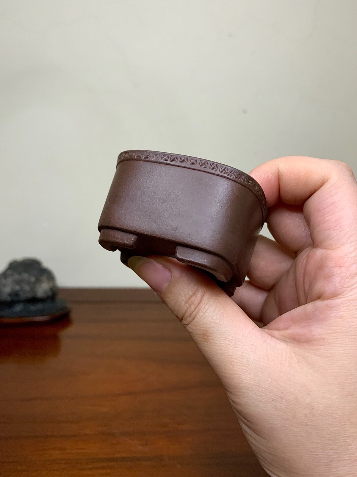 Return-Pattern Small Square Pot