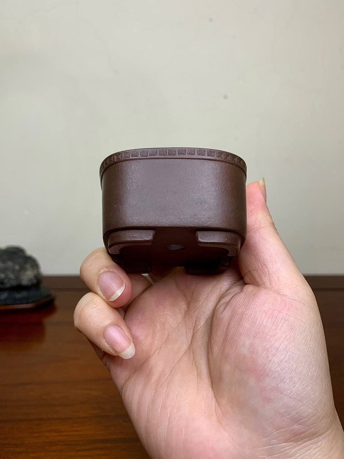 Return-Pattern Small Square Pot