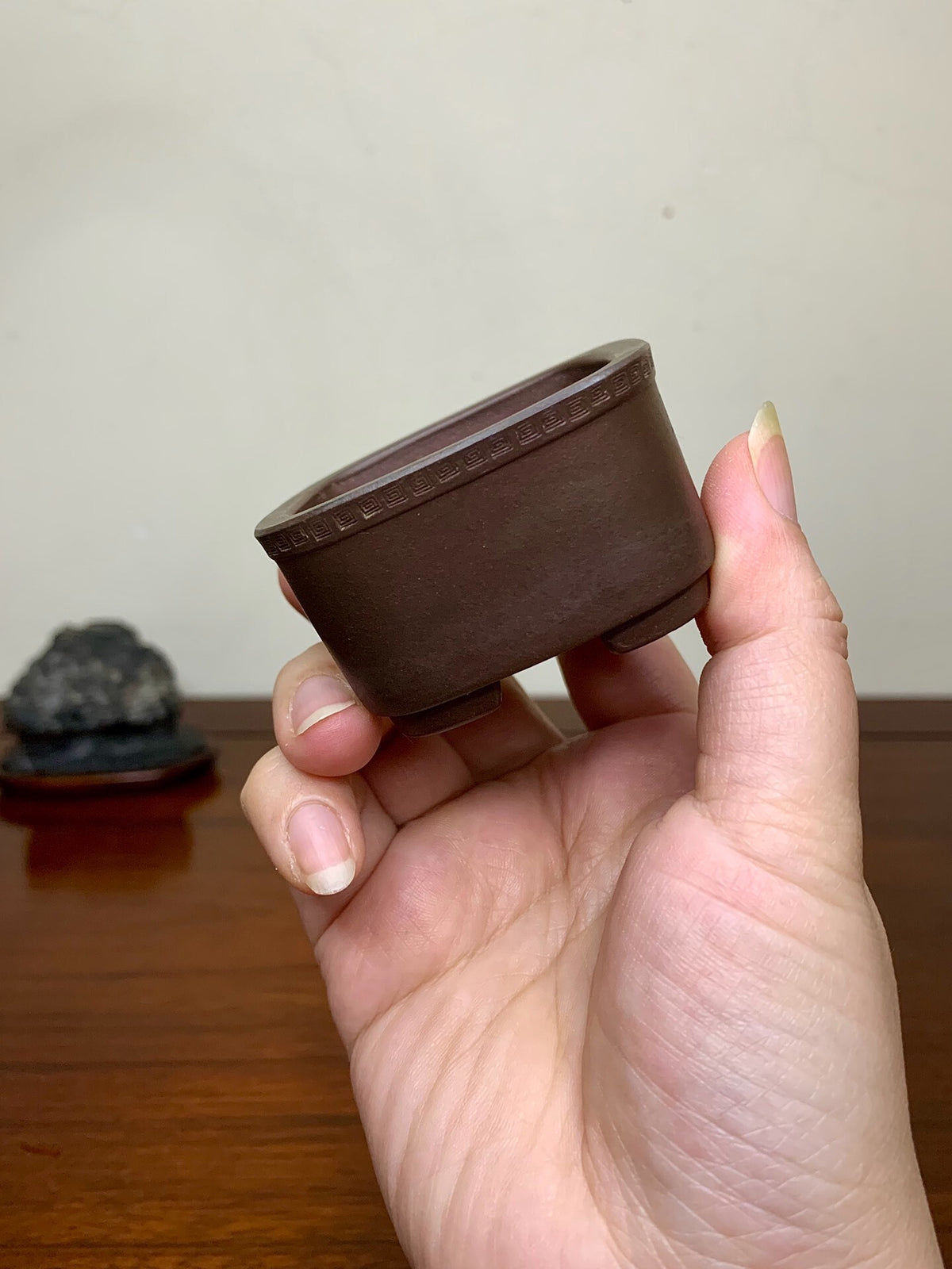 Return-Pattern Small Square Pot