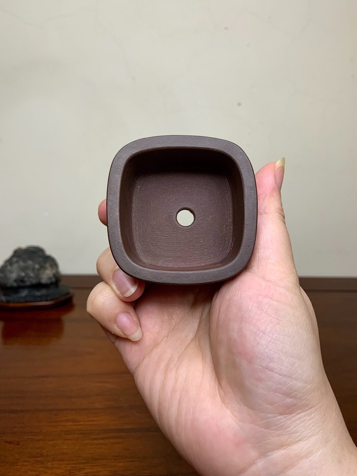 Return-Pattern Small Square Pot