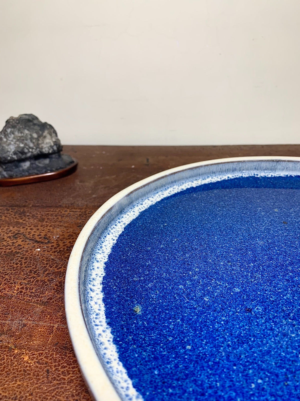 春松 Ruri Blue Glaze Kiln-Transmuted Water Base Suiban Tray