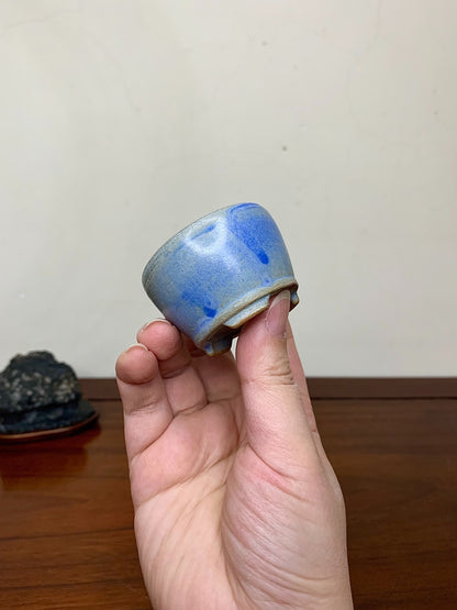 Heian Kōzan Classic Ruri Blue Kinyo Glaze Kiln-Transmuted Japanese Pot