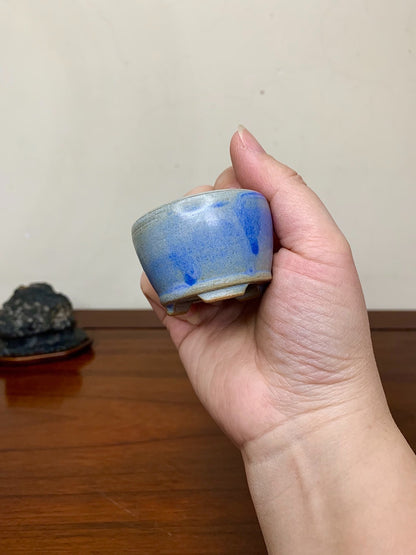 Heian Kōzan Classic Ruri Blue Kinyo Glaze Kiln-Transmuted Japanese Pot