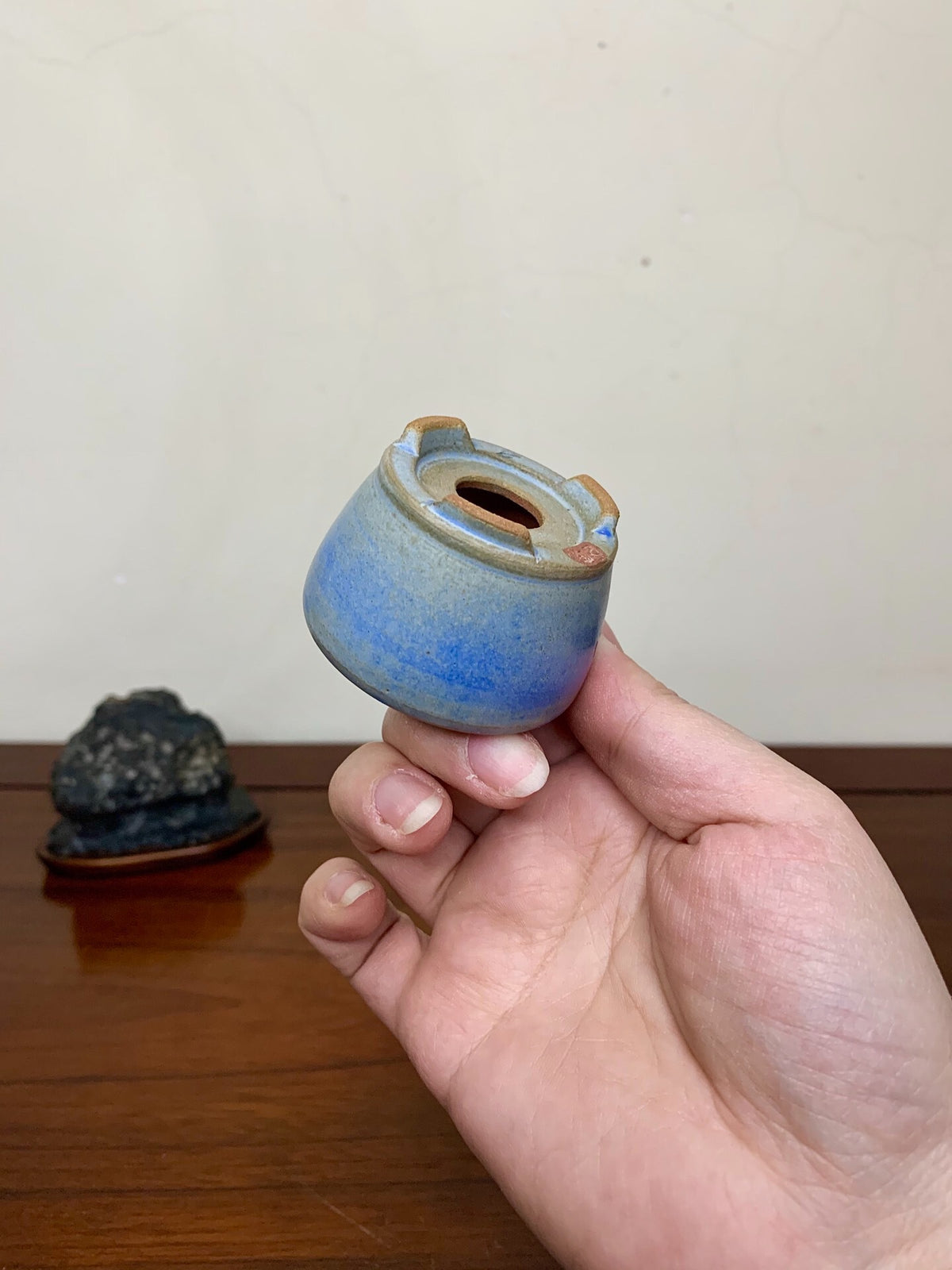 Heian Kōzan Classic Ruri Blue Kinyo Glaze Kiln-Transmuted Japanese Pot