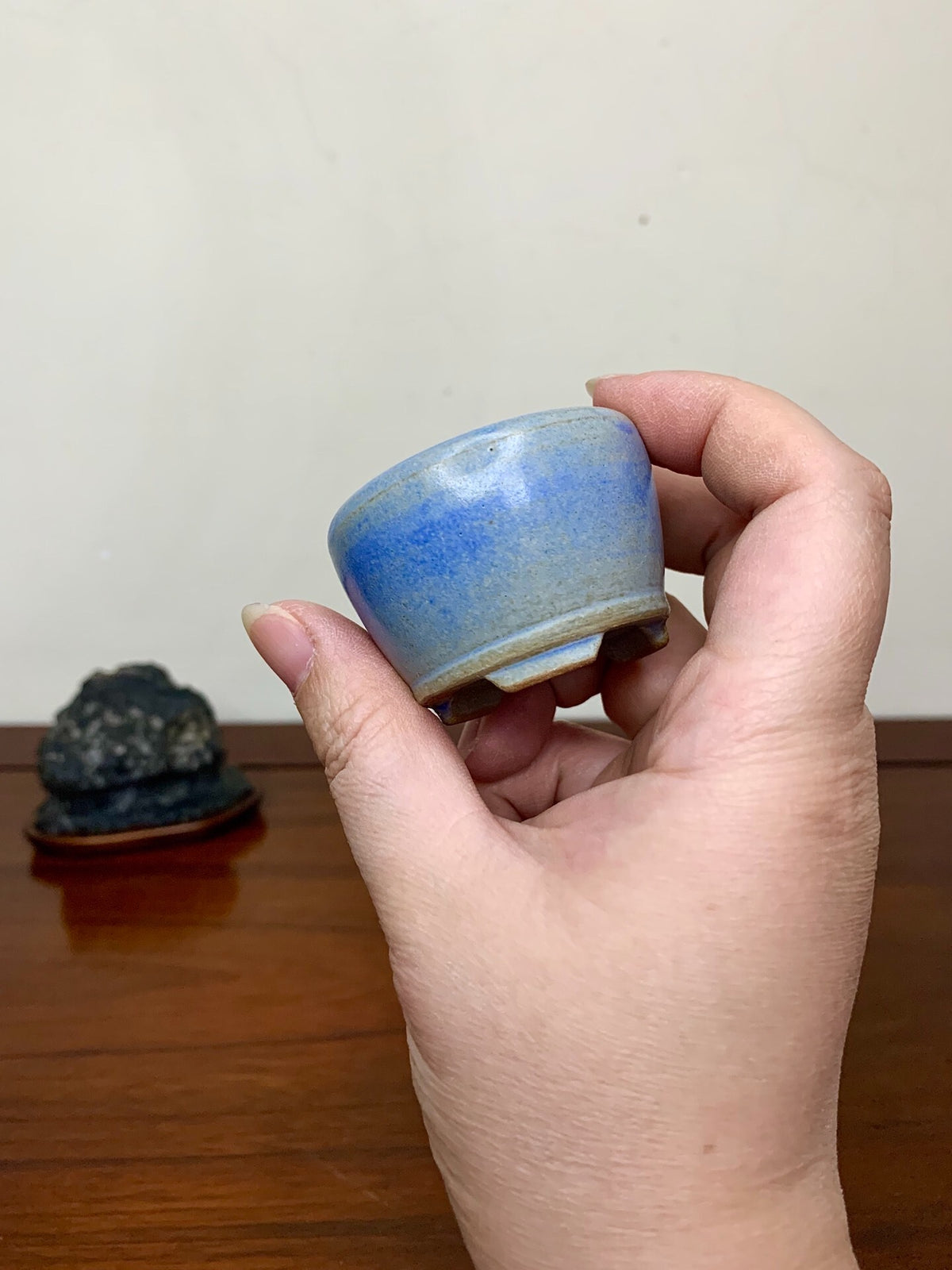 Heian Kōzan Classic Ruri Blue Kinyo Glaze Kiln-Transmuted Japanese Pot