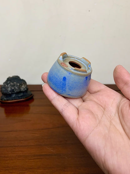 Heian Kōzan Classic Ruri Blue Kinyo Glaze Kiln-Transmuted Japanese Pot