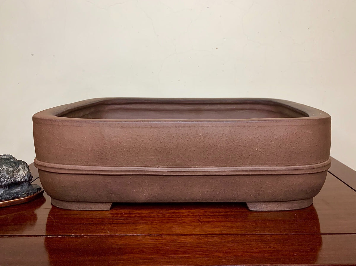 Suzuki Shōzan Shidei Waist-Line Cut Standing Rectangular Japanese Pot