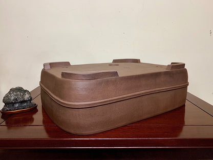 Suzuki Shōzan Shidei Waist-Line Cut Standing Rectangular Japanese Pot