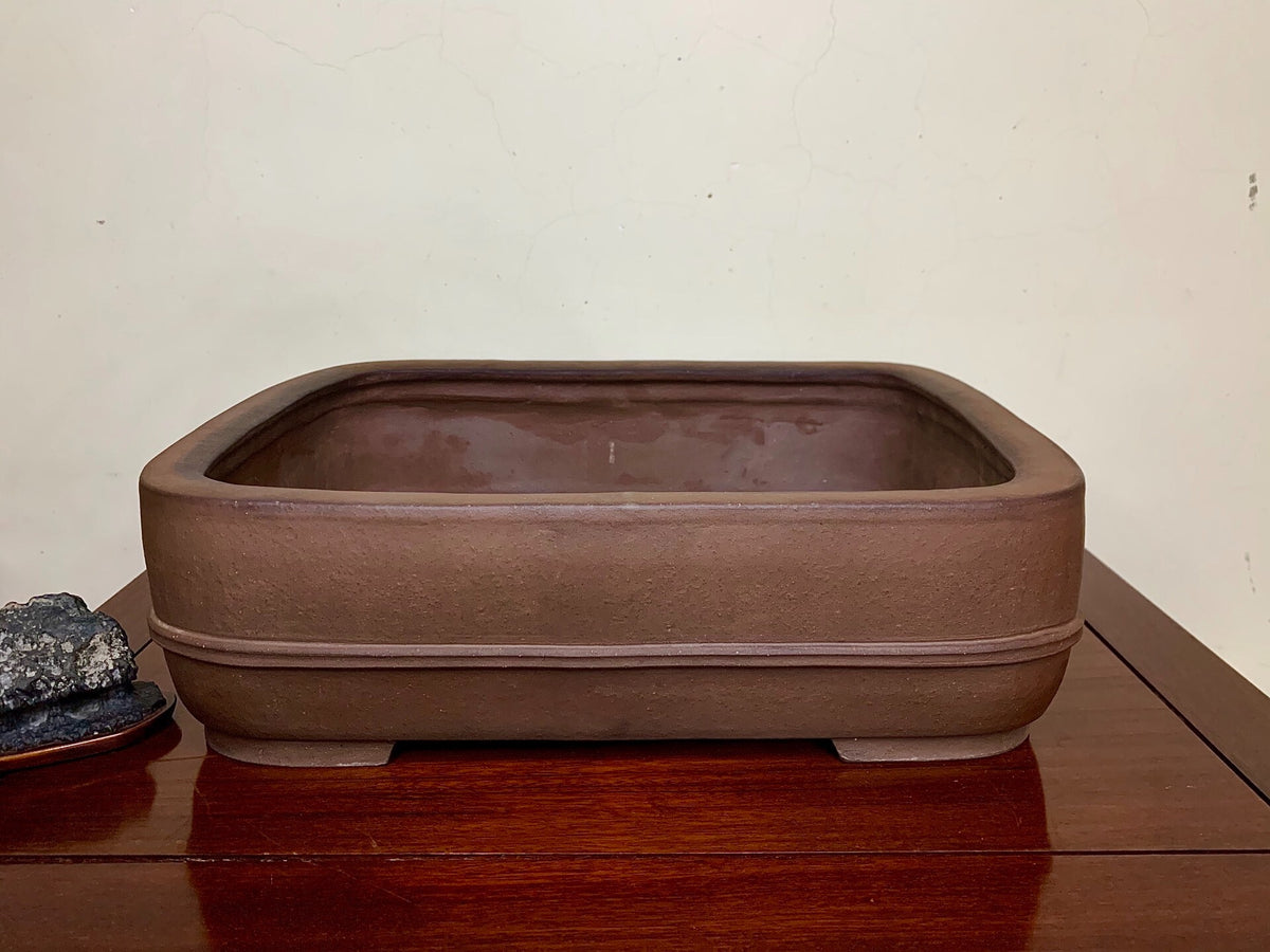 Suzuki Shōzan Shidei Waist-Line Cut Standing Rectangular Japanese Pot