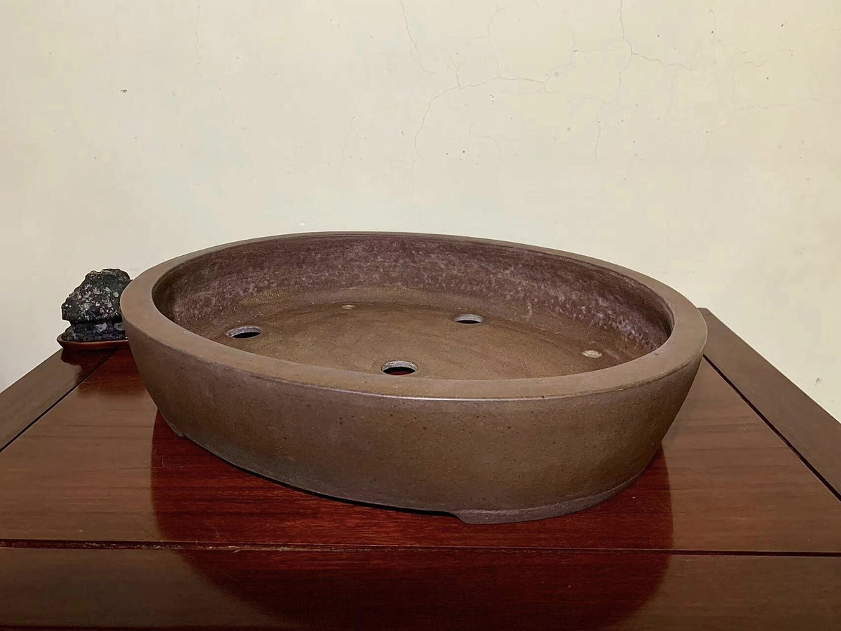 Shidei Oval Japanese Pot by Nakano Gyōzan
