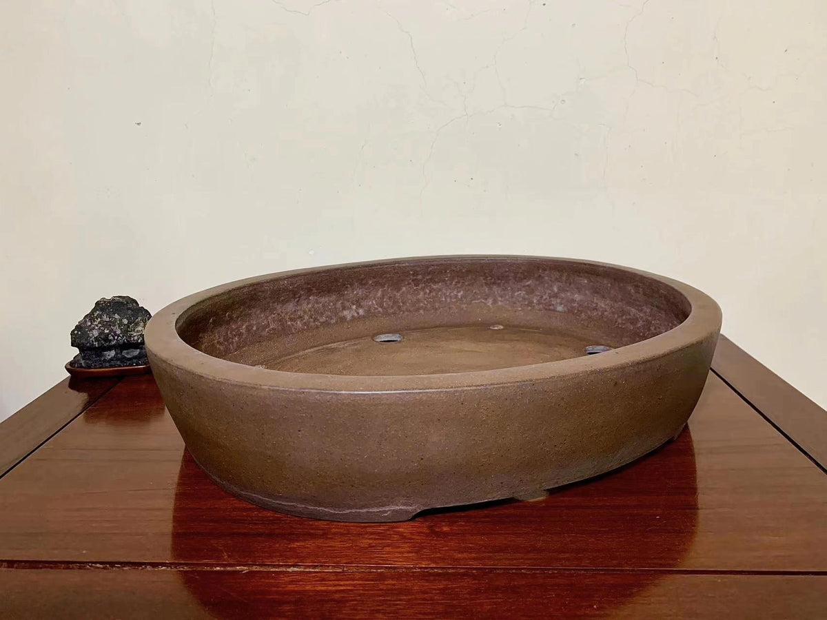 Shidei Oval Japanese Pot by Nakano Gyōzan