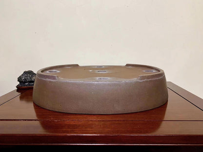 Shidei Oval Japanese Pot by Nakano Gyōzan