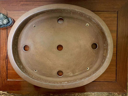 Shidei Oval Japanese Pot by Nakano Gyōzan