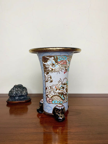 Double-Panel Painted Dragon Design, Omoto Pot by Akezō