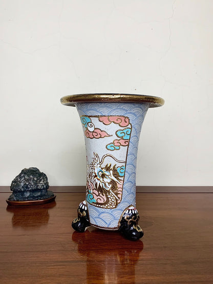 Double-Panel Painted Dragon Design, Omoto Pot by Akezō