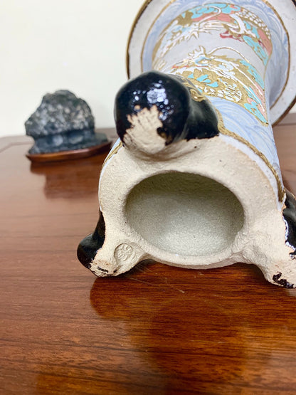 Double-Panel Painted Dragon Design, Omoto Pot by Akezō