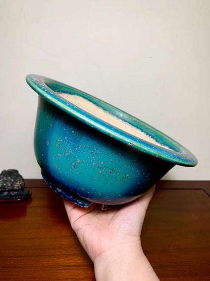 Sen Dai Kōyō Cloth-Textured Glaze Outer Rim Japanese Pot